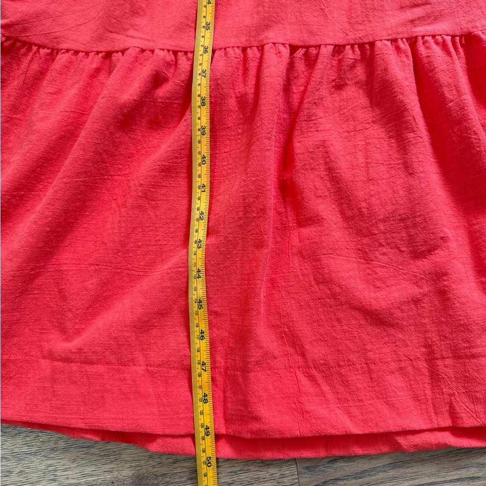 NWT! UMGEE Orange 100% cotton Tiered Maxi Dress M ruffle button belted short sl. - Picture 8 of 14